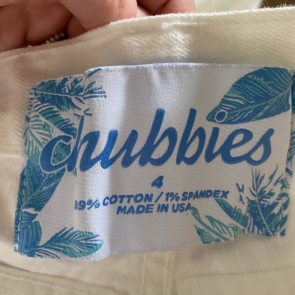 Chubbies Cut Off Stretch Denim Mini Short Women's 4 White EUC Adorable! - Picture 8 of 8